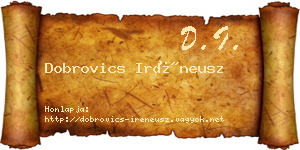 Dobrovics Iréneusz névjegykártya